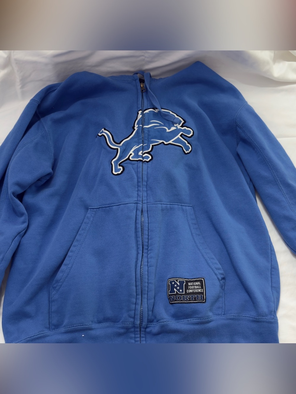 NFL Youth Royal Blue Full-Zip Hoodie with Lion Logo